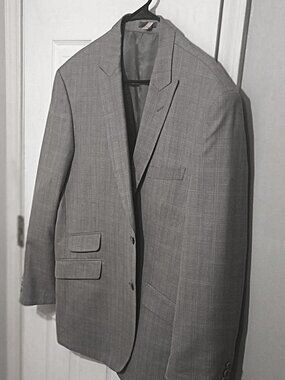 Zandello Men Light Gray Blazer Only  42R